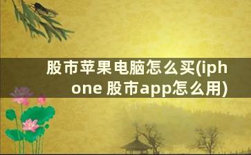 股市苹果电脑怎么买(iphone 股市app怎么用)